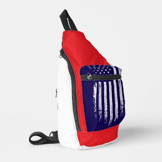 Grunge Amerika Vlag Sling Bag (Linkerhoek)