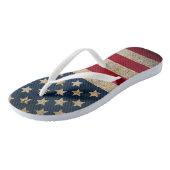 Grunge Amerikaanse Vlag 4 juli Teenslippers (Schuin)