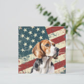 Grunge Amerikaanse Vlag Beagle Hound Hond Plat Kaa (Staand voorkant)