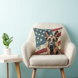 Grunge Amerikaanse Vlag Belgische Mechelse Hond Kussen