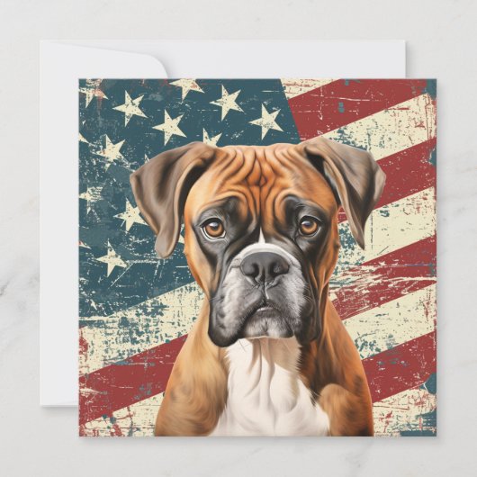 Grunge Amerikaanse Vlag Boxer Hond (Voorkant)