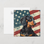 Grunge Amerikaanse Vlag Dachshund Hond (Voorkant / Achterkant)