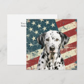 Grunge Amerikaanse Vlag Dalmatiër Plat Kaart (Voorkant / Achterkant)