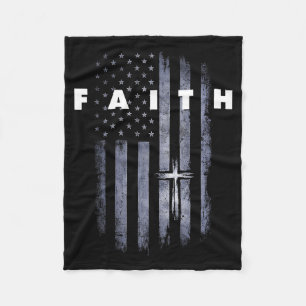 Grunge Amerikaanse vlag en kruis geloof christelij Fleece Deken