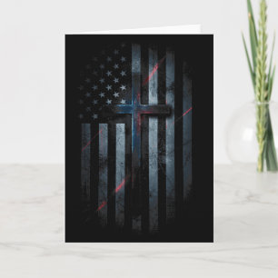 Grunge Amerikaanse vlag en kruis geloof familie vr Kaart