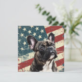 Grunge Amerikaanse Vlag Franse Bulldog (Staand voorkant)