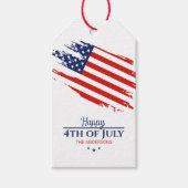 Grunge Amerikaanse Vlag Gelukkig 4 juli ID1104 Cadeaulabel (Voorkant)