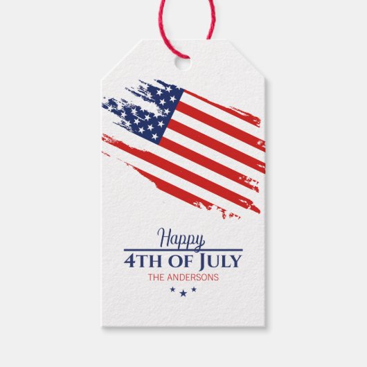 Grunge Amerikaanse Vlag Gelukkig 4 juli ID1104 Cadeaulabel (Voorkant)