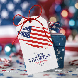 Grunge Amerikaanse Vlag Gelukkige 4 juli ID1104 Cadeaulabel
