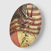 Grunge Amerikaanse vlag: gestructureerde achtergro Grote Klok (Hoek)