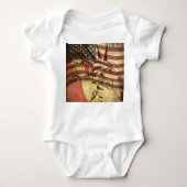 Grunge Amerikaanse vlag: gestructureerde achtergro Romper (Voorkant)