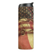 Grunge Amerikaanse vlag: gestructureerde achtergro Thermosbeker (Gedraaid links)