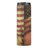 Grunge Amerikaanse vlag: gestructureerde achtergro Thermosbeker (Achterkant)