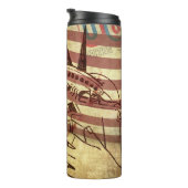 Grunge Amerikaanse vlag: gestructureerde achtergro Thermosbeker (Geroteerd rechts)