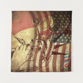 Grunge Amerikaanse vlag: gestructureerde achtergro Wandkleed (Voorkant (horizontaal))