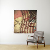 Grunge Amerikaanse vlag: gestructureerde achtergro Wandkleed (In Situ (horizontaal))