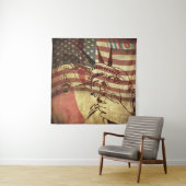 Grunge Amerikaanse vlag: gestructureerde achtergro Wandkleed (In situ)