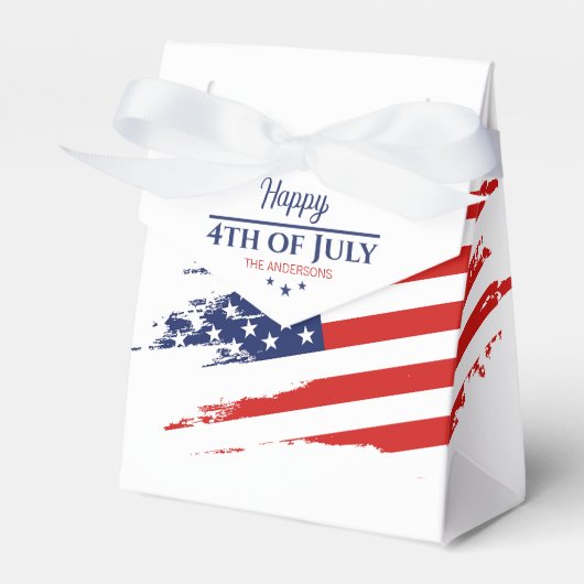 Grunge Amerikaanse vlag Happy 4th juli ID1104 Bedankdoosjes (Voorkant Zijde)