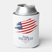 Grunge Amerikaanse vlag Happy 4th juli ID1104 Blikjeskoeler (Blikje Voorkant)