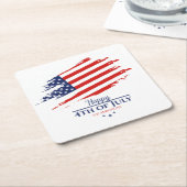 Grunge Amerikaanse vlag Happy 4th juli ID1104 Kartonnen Onderzetters (Schuin)
