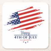 Grunge Amerikaanse vlag Happy 4th juli ID1104 Kartonnen Onderzetters (Voorkant)