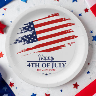 Grunge Amerikaanse vlag Happy 4th juli ID1104 Papieren Bordje