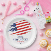 Grunge Amerikaanse vlag Happy 4th juli ID1104 Papieren Bordje (Feest)
