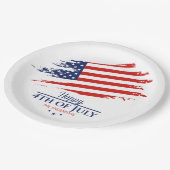 Grunge Amerikaanse vlag Happy 4th juli ID1104 Papieren Bordje (Gekanteld)
