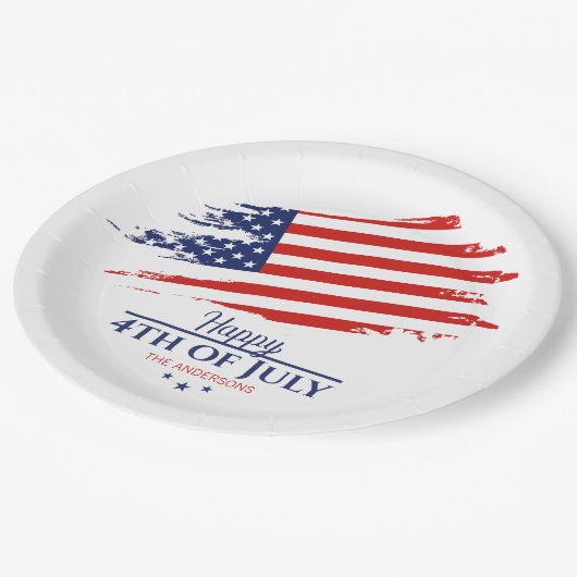 Grunge Amerikaanse vlag Happy 4th juli ID1104 Papieren Bordje (Gekanteld)