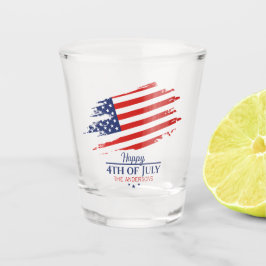 Grunge Amerikaanse vlag Happy 4th juli ID1104 Shot Glas