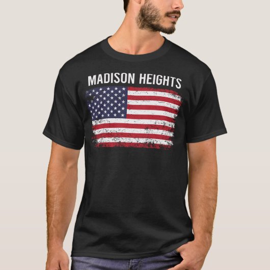 Grunge Amerikaanse vlag Madison T-shirt (Voorkant)