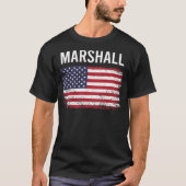 Grunge Amerikaanse vlag Marshall T-shirt (Voorkant)