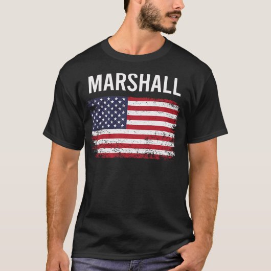 Grunge Amerikaanse vlag Marshall T-shirt (Voorkant)