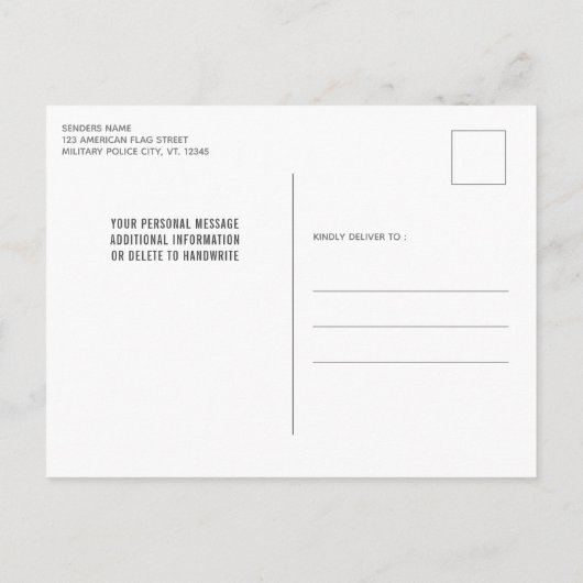 Grunge Amerikaanse Vlag Militair Politiepensioen Uitnodiging Briefkaart (Achterkant)