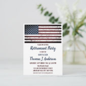 Grunge Amerikaanse Vlag Militair Politiepensioen Uitnodiging Briefkaart (Staand voorkant)