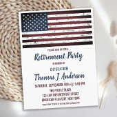 Grunge Amerikaanse Vlag Militair Politiepensioen Uitnodiging Briefkaart