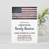 Grunge Amerikaanse Vlag Patriottische Familiereüni Kaart (Staand voorkant)