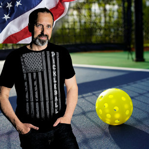 GRUNGE Amerikaanse Vlag Pickleball Speler T-shirt
