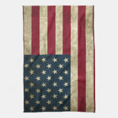 Grunge Amerikaanse vlag Theedoek (Verticaal)