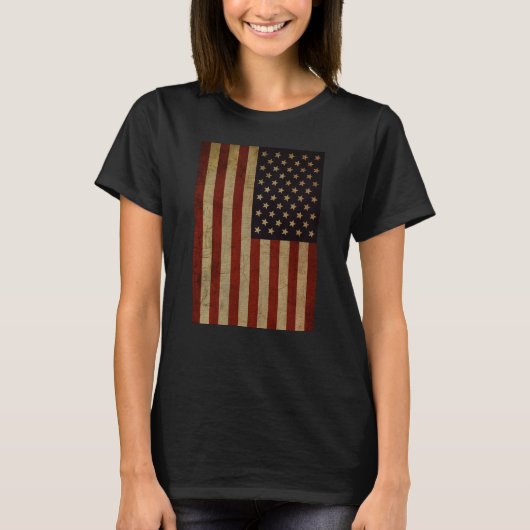  Grunge Amerikaanse Vlag Vrouwen T-shirt (Voorkant)