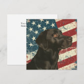 Grunge Amerikaanse Vlag Zwarte Labrador Plat Kaart (Voorkant / Achterkant)