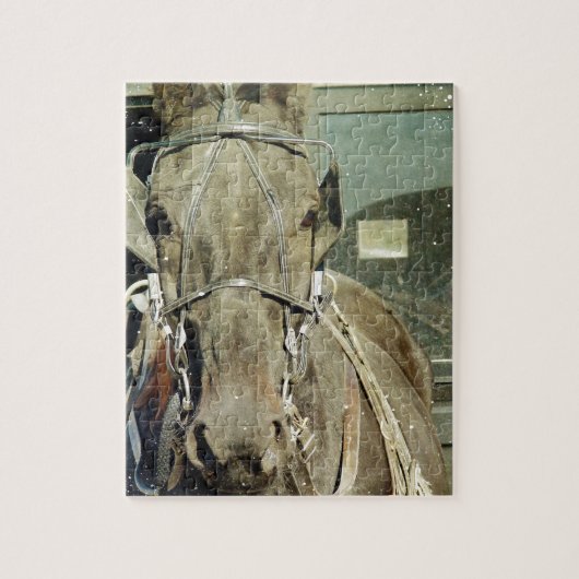 Grunge Amish Buggy Horse Legpuzzel (Verticaal)