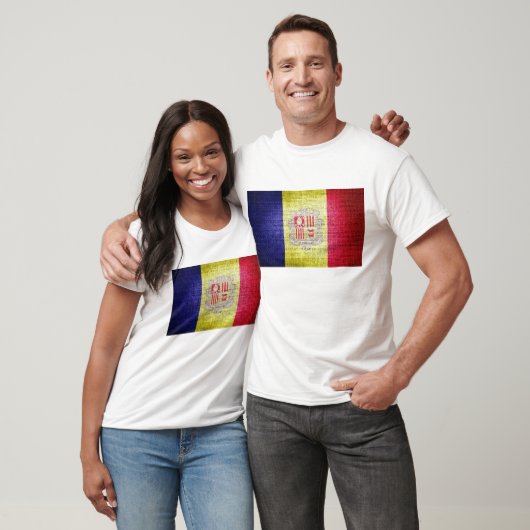 Grunge Andorra Vlag T-shirt (Unisex)