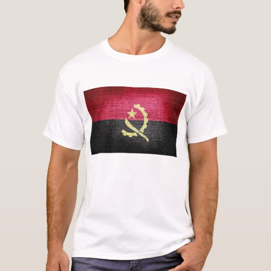 Grunge Angola Flag T-shirt (Voorkant)