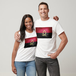 Grunge Angola Vlag T-shirt