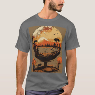 Grunge Anthropomorphic Wereldbol T-shirt