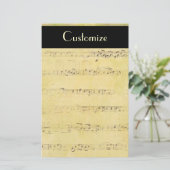  Grunge Antiek Musical Notes Stationery Briefpapier (Staand voorkant)