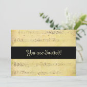  Grunge Antiek Musical Notes-uitnodigingen Kaart (Staand voorkant)