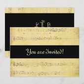  Grunge Antiek Musical Notes-uitnodigingen Kaart (Voorkant / Achterkant)