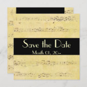  Grunge Antiek Musical Notes-uitnodigingen Save The Date (Voorkant / Achterkant)